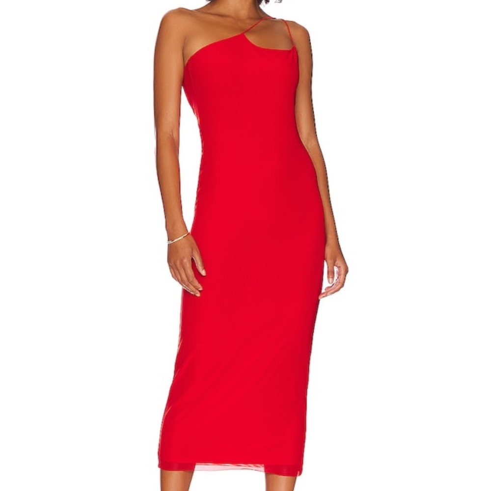 ANALENA MIDI DRESS IN FIERY RED
